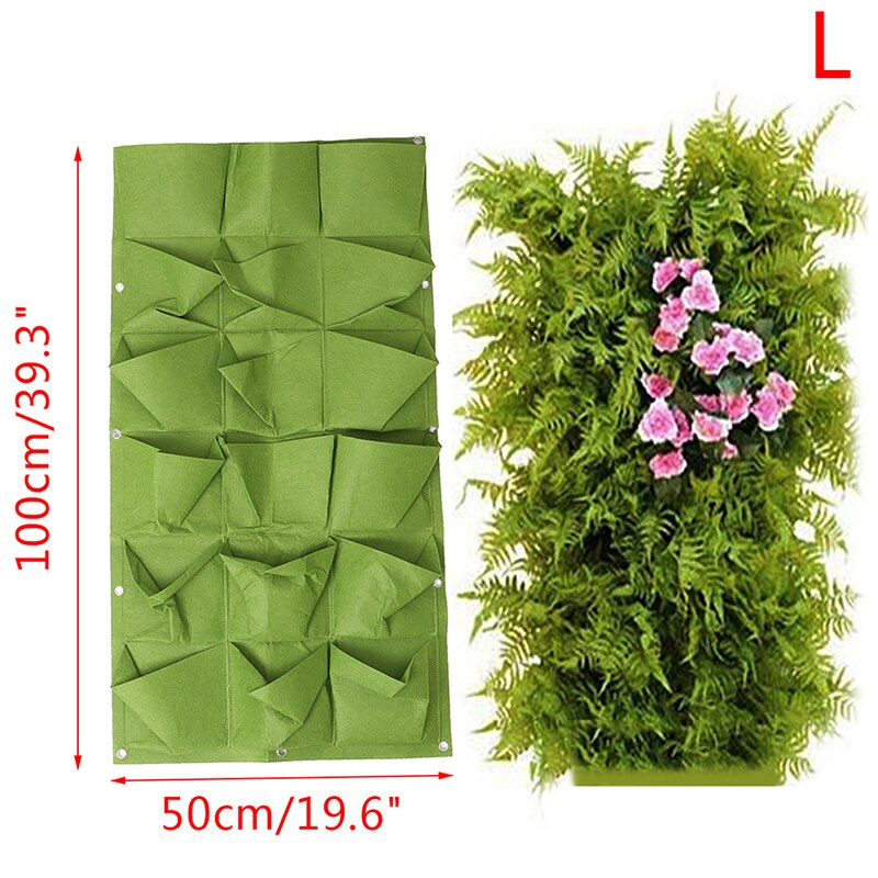Colgante de pared de plantación bolsas 9/18 bolsillos verde bolsa de crecer jardín Vertical macetero vegetales vida jardín bolsa a casa suministros: B