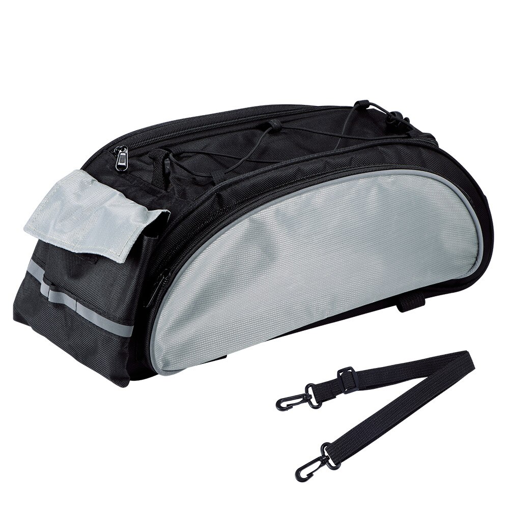 Fiets 3 in 1 kofferbak tas racefiets tas fiets dubbelzijdige achterdrager bagagedrager achterzitje fietstas: Zwart en grijs