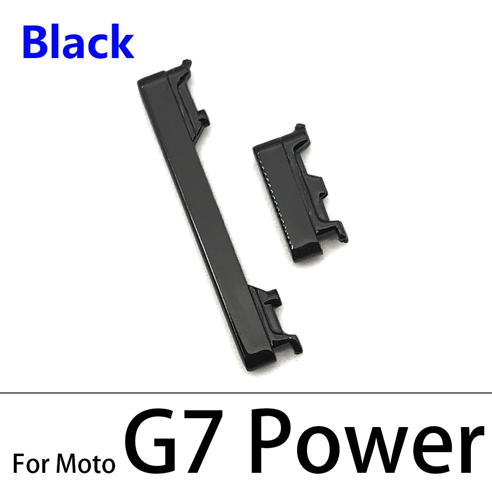 10Pcs/Lot, For Moto G9 G7 Power G8 Plus Play / G8 Power Lite Power Button ON OFF Volume Up Down Side Button Key: G7 Power Black