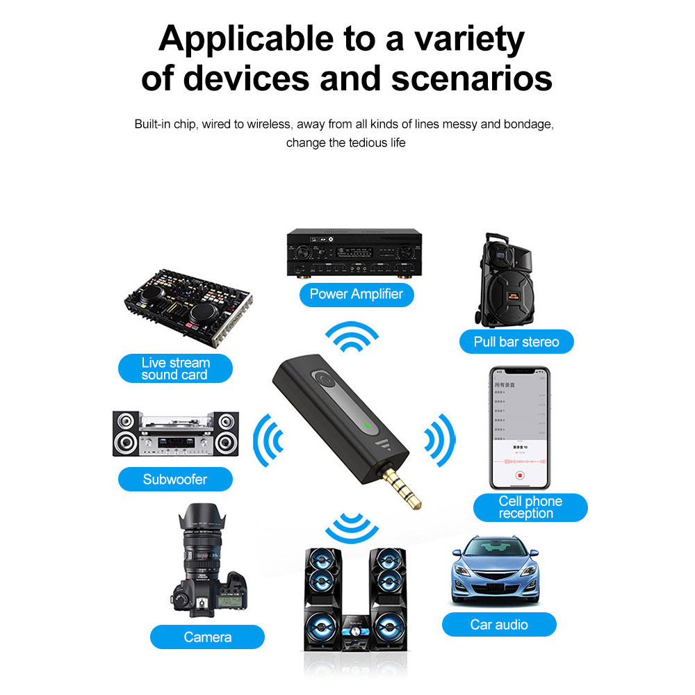 Wireless Microphone Lavalier 5.0 Bluetooth Mini Mic for Recording Interview 3.5mm Sound Receiver for Camera Android Phone Laptop