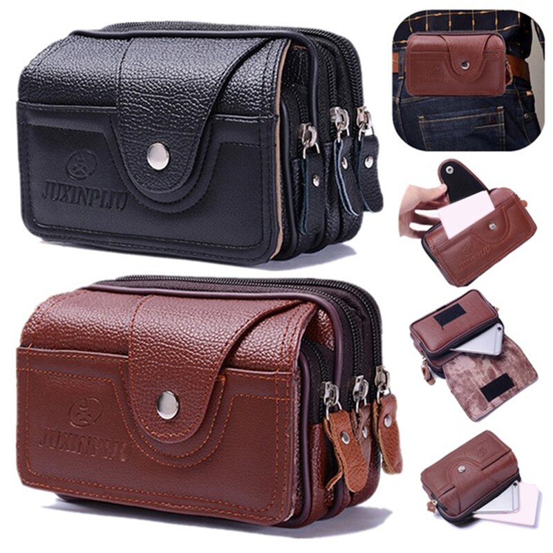 Pu Jahrgang Taille Pack Multi-Funktion Telefon Münze Taille Tasche Jahrgang unisex sterben Gürtel Ich bin Freien Kleine Brieftasche Männer frauen