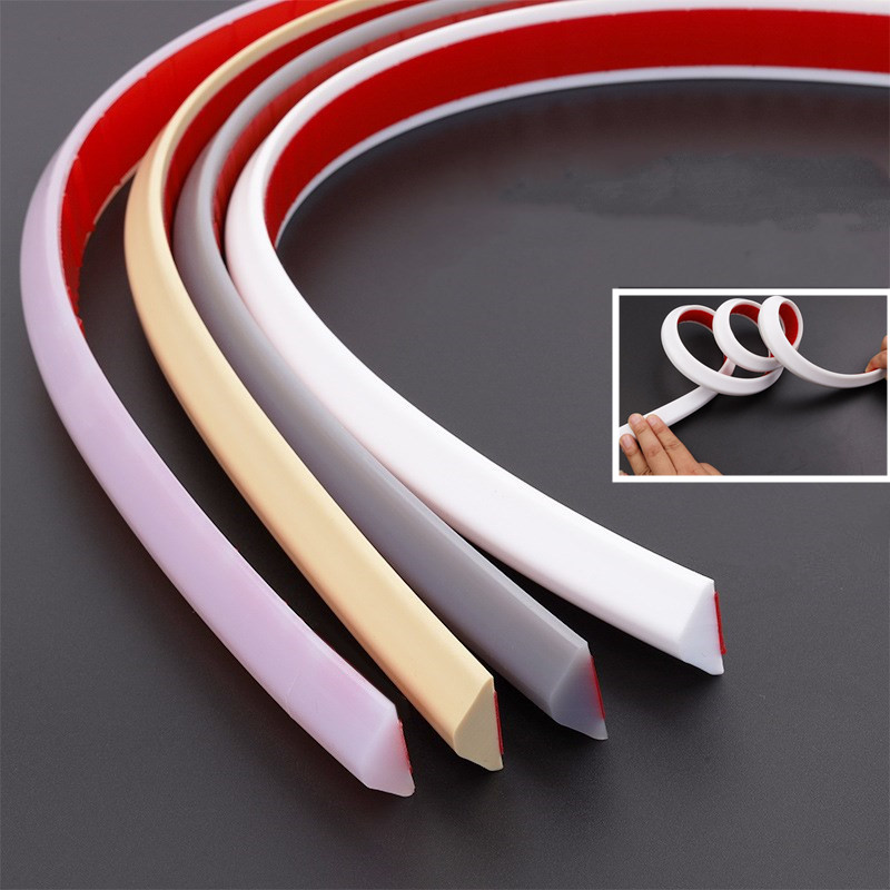 Bathroom Silicone Water stopper Self-adhesive Blocker Strip Floor Retaining Door Bar Dry and Wet Separation Sealing hardware