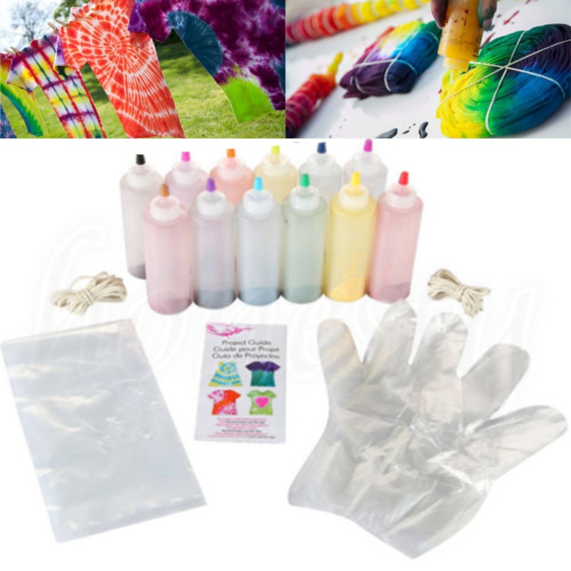 Tulip One-Step - Set Tinte Per Tessuto 5 Colori Carosello - Kit Tie Dye Con Guanti, Elastici E Idee Progetto