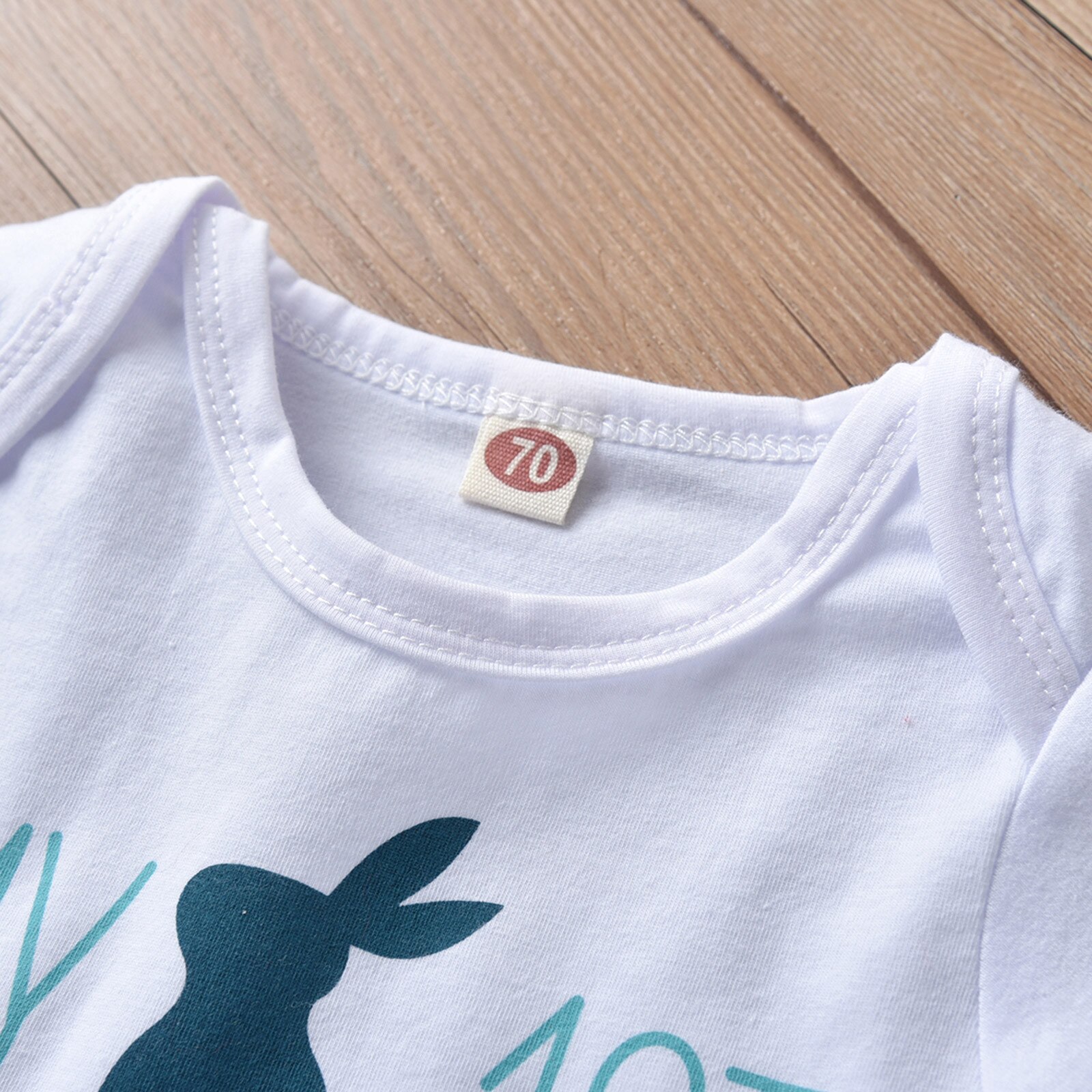 3PCS My First Easter Toddler Newborn Baby Girl Boy Easter Outfits Set Short Sleeve Bunny Tops+Print Pants+Hat Summer Clothes Set