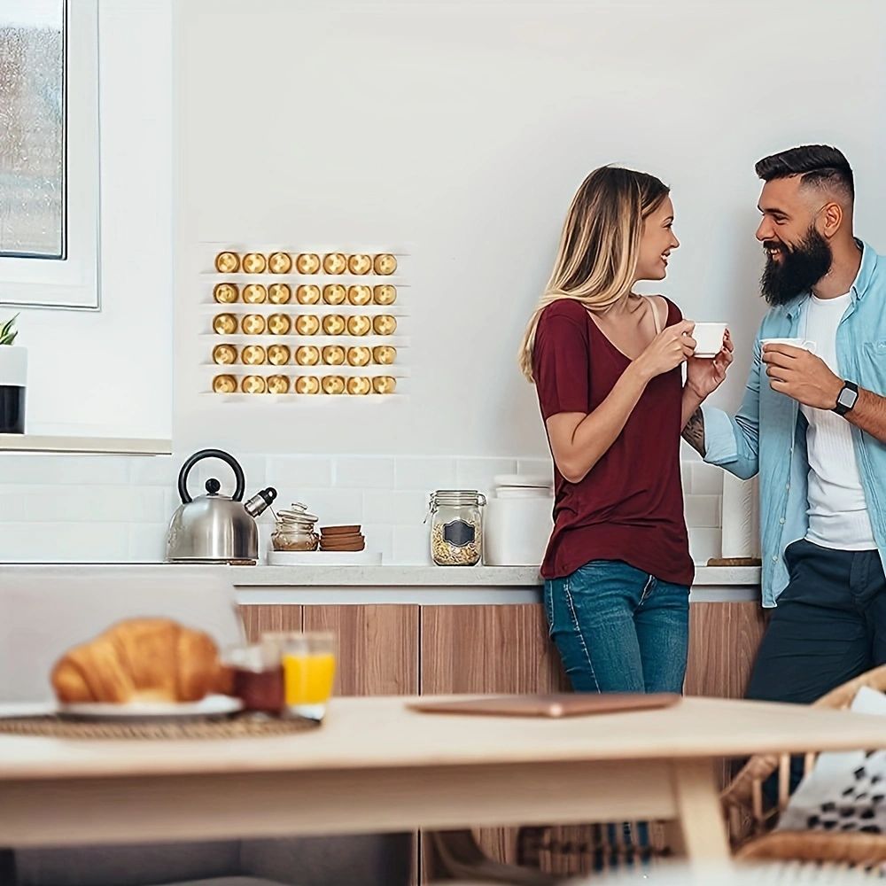 6-teiliges Kaffeekapsel-Aufbewahrungsregal, wandmontiertes Kapselregal mit großer Kapazität, geeignet für Haushalte, Restaurants und Einkaufszentren