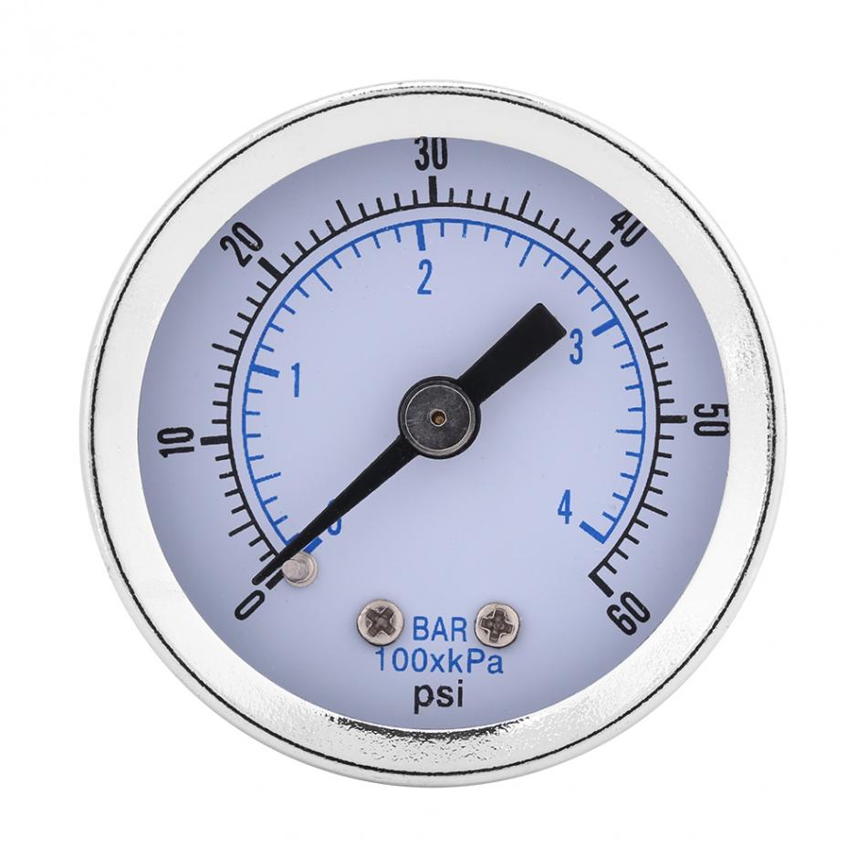 Hydraulisk trykkmåler 0-60 psi 0-4 bar 1/8 " bspt trykkmåler manometer til vann luft olje skiveinstrument