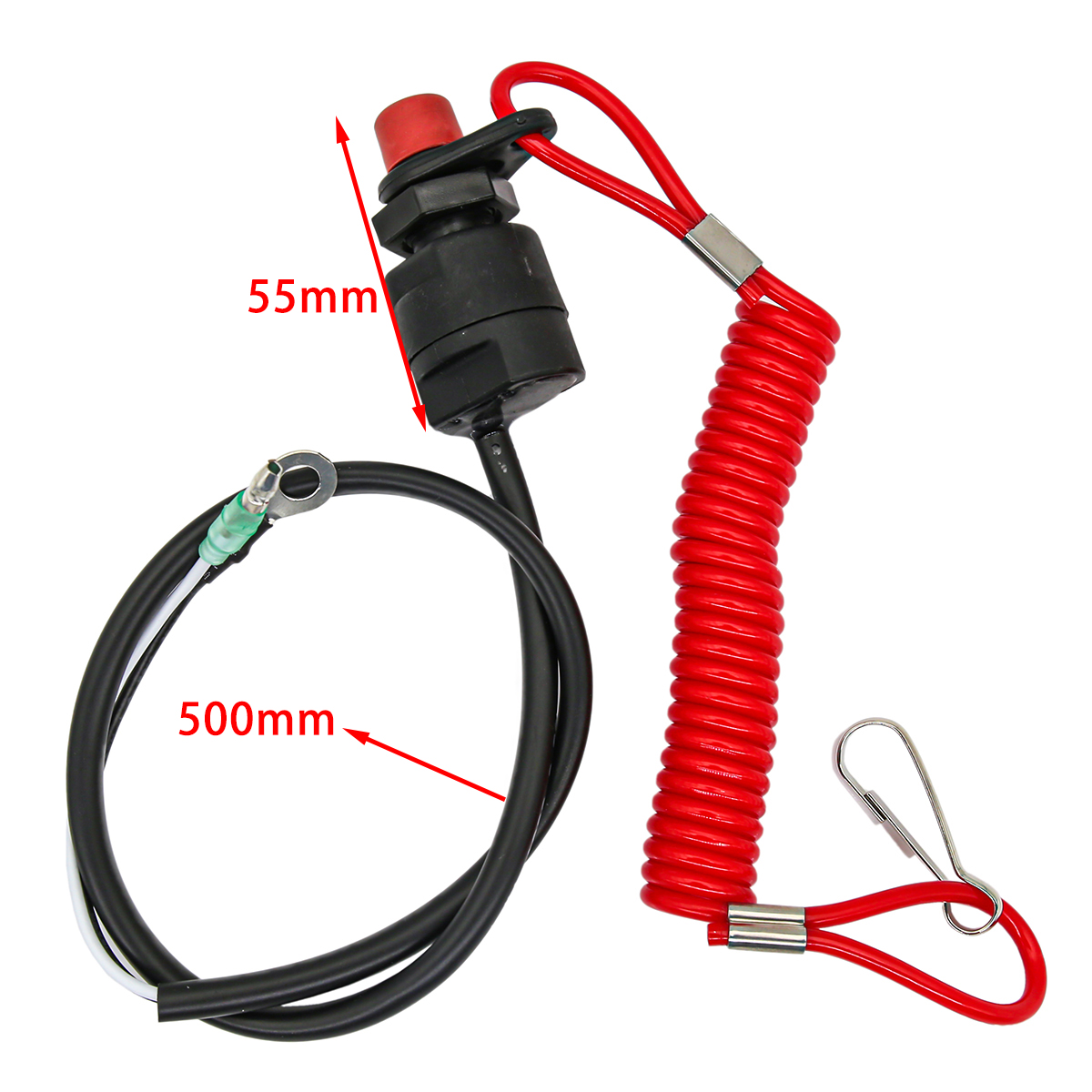 Emergency Kill Stop Switch Outboard Cut Off Boat Motor Emergency Kill Stop Switch W/Safety Tether Lanyard Dirt Pit Bike