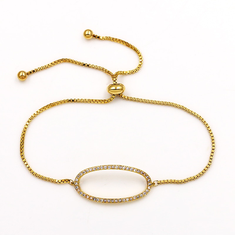 Baiduqiandu ovale vorm kubieke zirkonia kristal cz zirkonia verstelbare trouwarmband