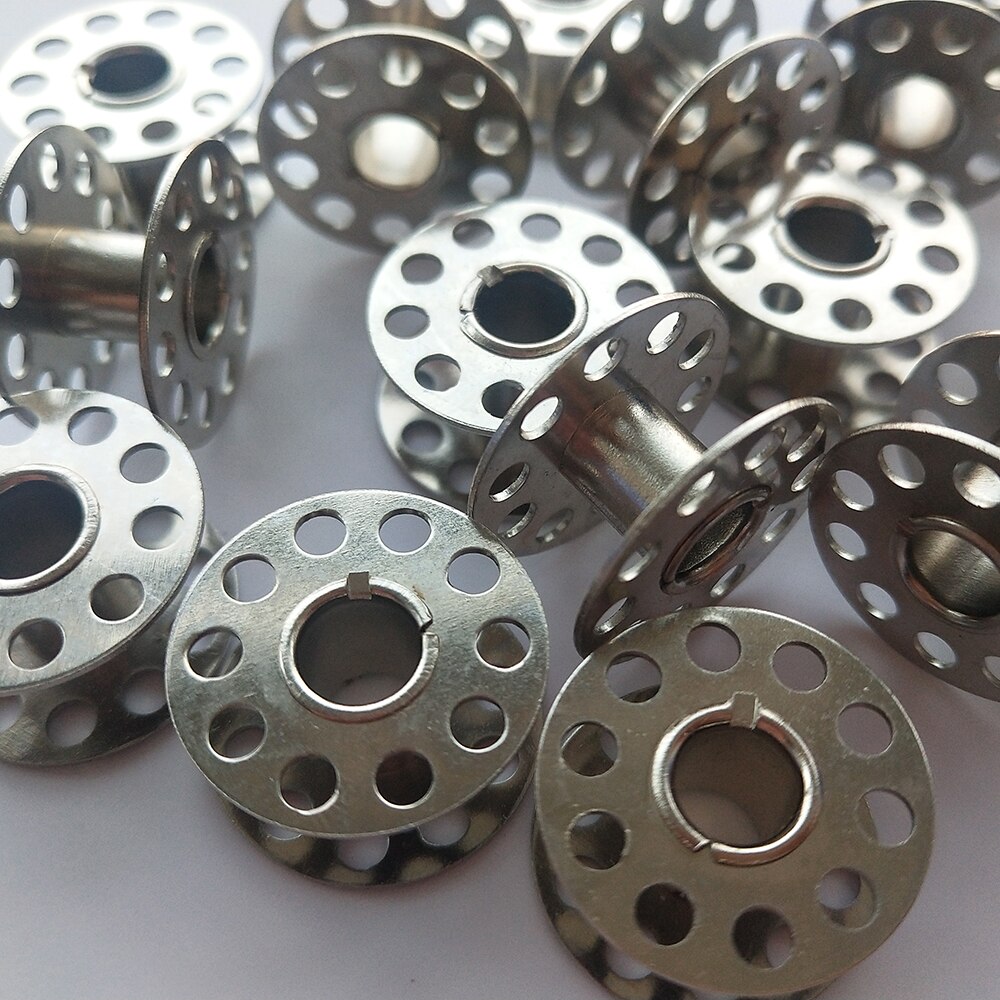 10pcs Metal Bobbins Spool Sewing Craft Tools Stainless Steel Sewing Machine Bobbin Spool LFR03