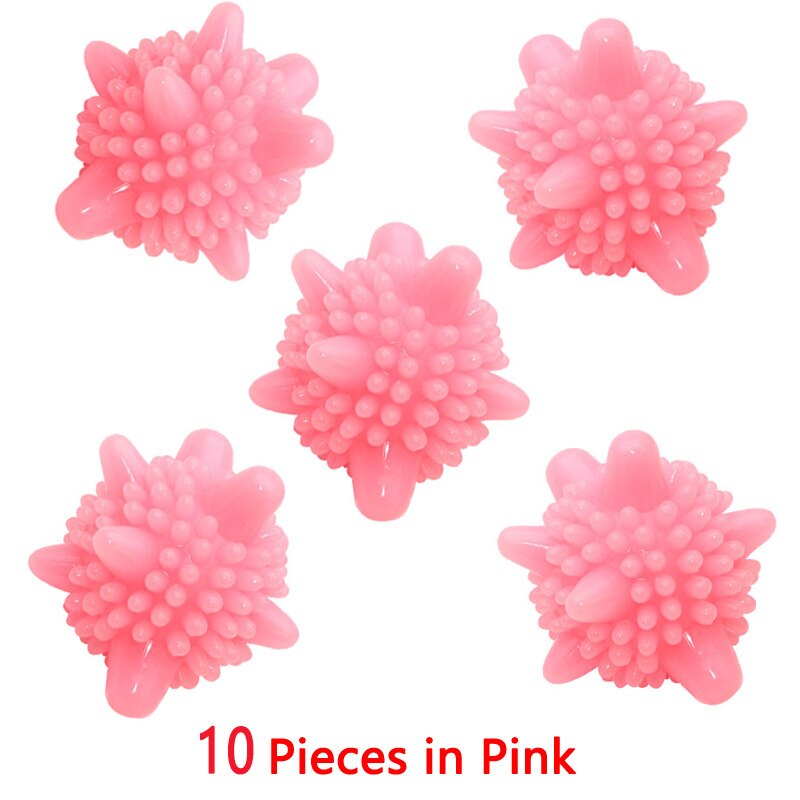 10 Stuks Herbruikbare Was Bal Milieuvriendelijke Anti-Statische Wassen Doeken Huishoudelijke Wasmachine Bal Schoonmaken Ballen: 10pcs pink