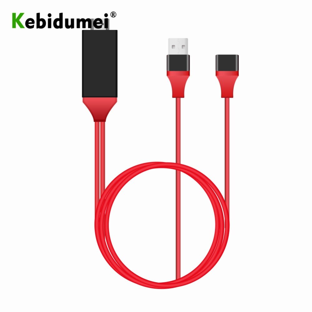 Kebidumei HD 1080 P USB naar HDMI Vrouw naar Man met USB Power 1 m Bedrade TV Stick Mirroring Scherm voor IOS voor Android Kabel Gemeenschappelijke