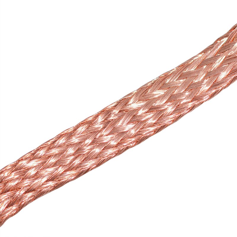 Câble plat en cuivre pur de 1m 11mm, haute flexibilité, fil de plomb de terre, tresse en cuivre nu