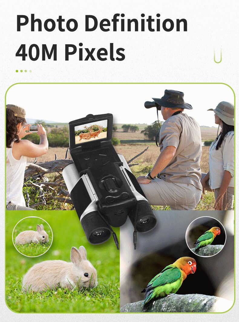 Binocolo per fotocamera digitale HD 500mp USB 10x25 2K 1080P telecamere Point &amp; Shoot telescopio 2.0 &quot;Display LCD videocamera ottica