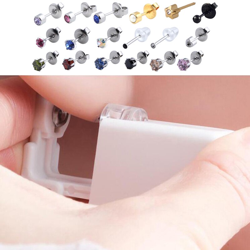 Earring Star Disposable No Pain Safe Sterile Ear Stud Piercing Gun Kit Nose Stud Piercing Tool Kit Build In Steel Stud