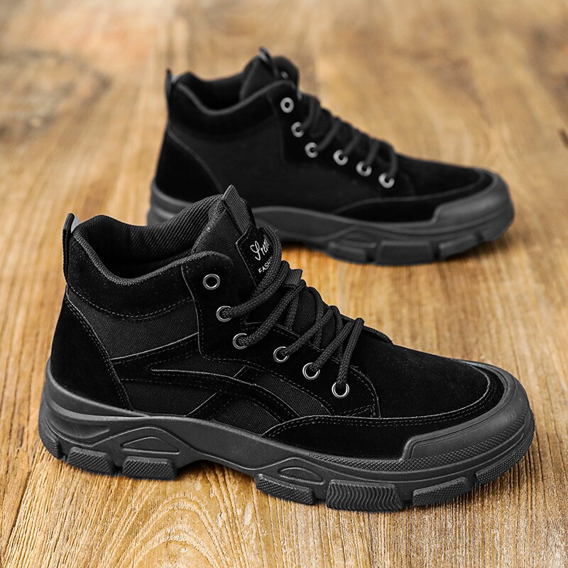 Martin boots men retro motorcycle boots autumn Nubuck leather ankle boots Platform winter Hard-Wearing Joker simple boots