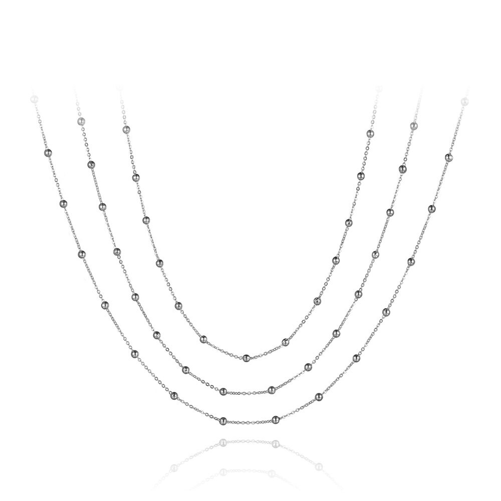 Lokaer Della Boemia Alla Moda In Acciaio Inox A tre strati di Perle A Catena Della Collana Del Choker Spiaggia Monili della Collana del Pendente Per Le Donne N19126: Steel