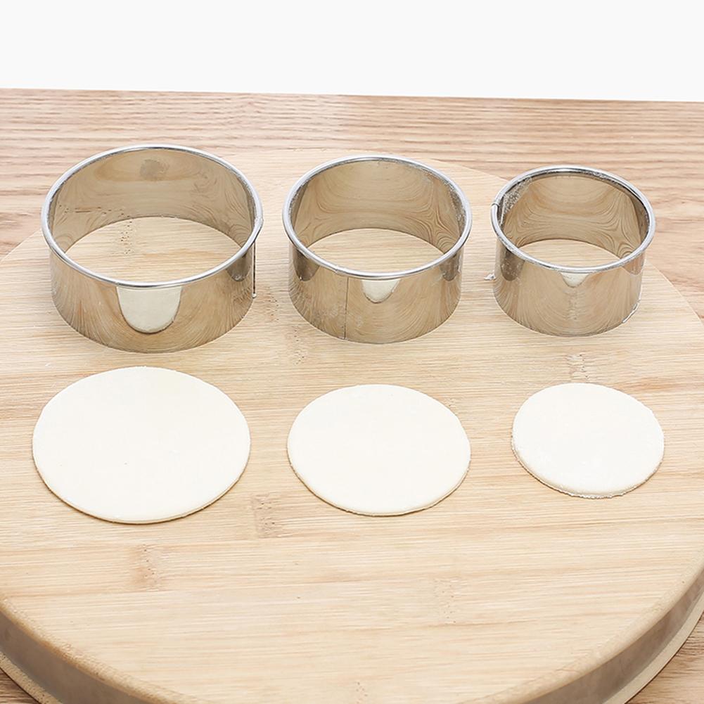 3 piezas de moldes de bolas de masa redonda de acero inoxidable tartas de huevo molde de envoltura de masa para cortar galletas herramientas de cocina
