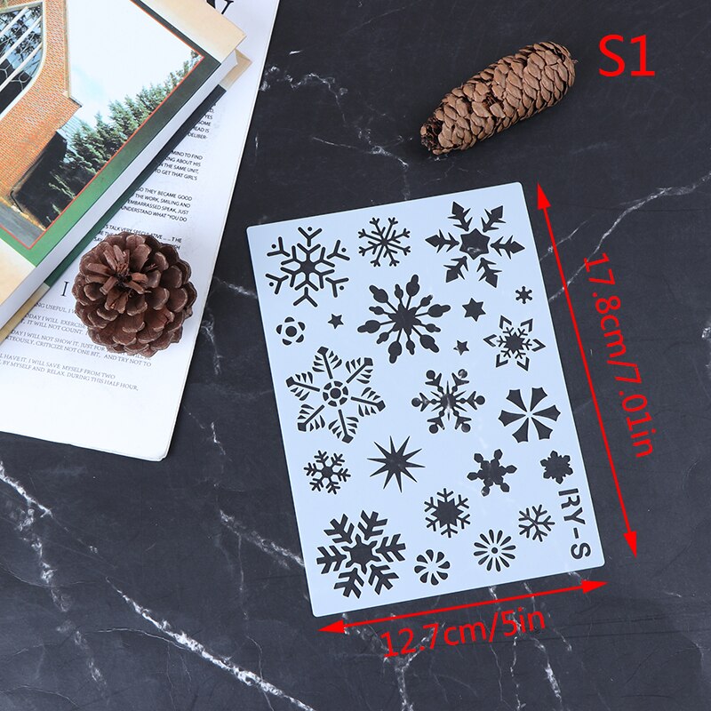 S M L śnieg święta bożego narodzenia śnieżynka DIY szablony warstwowe malowanie kolorowanka szablon zimowy wytłaczanie dekoracyjne: Głębokie szafir