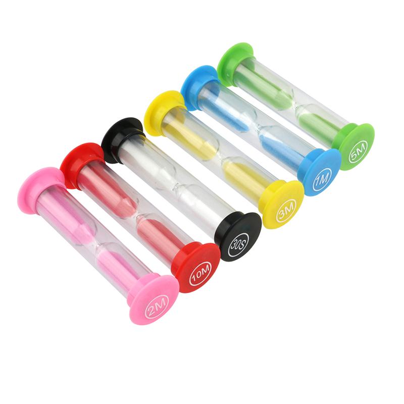 Lot De 6 Sabliers Colorés - 30s, 1, 2, 3, 5, 6 Minutes - Minuterie Visuelle Pour Enfants, Brossage Des Dents, Cuisine