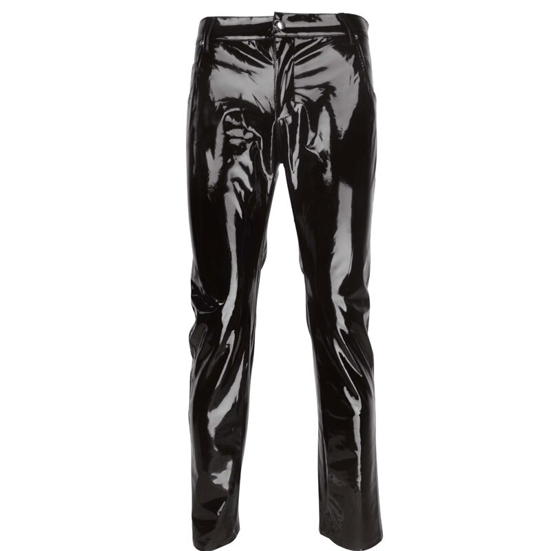 Pantalones para hombre, pantalones pitillo de charol especial, ropa de rendimiento, pantalones modernos para motocicleta, mallas casuales para club nocturno