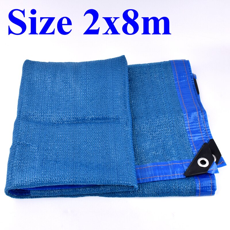 Filet d'ombrage HDPE Anti-UV bleu 8 broches, abri pour plantes succulentes, auvent d'extérieur, couverture de piscine, voile d'ombrage: 2x8m