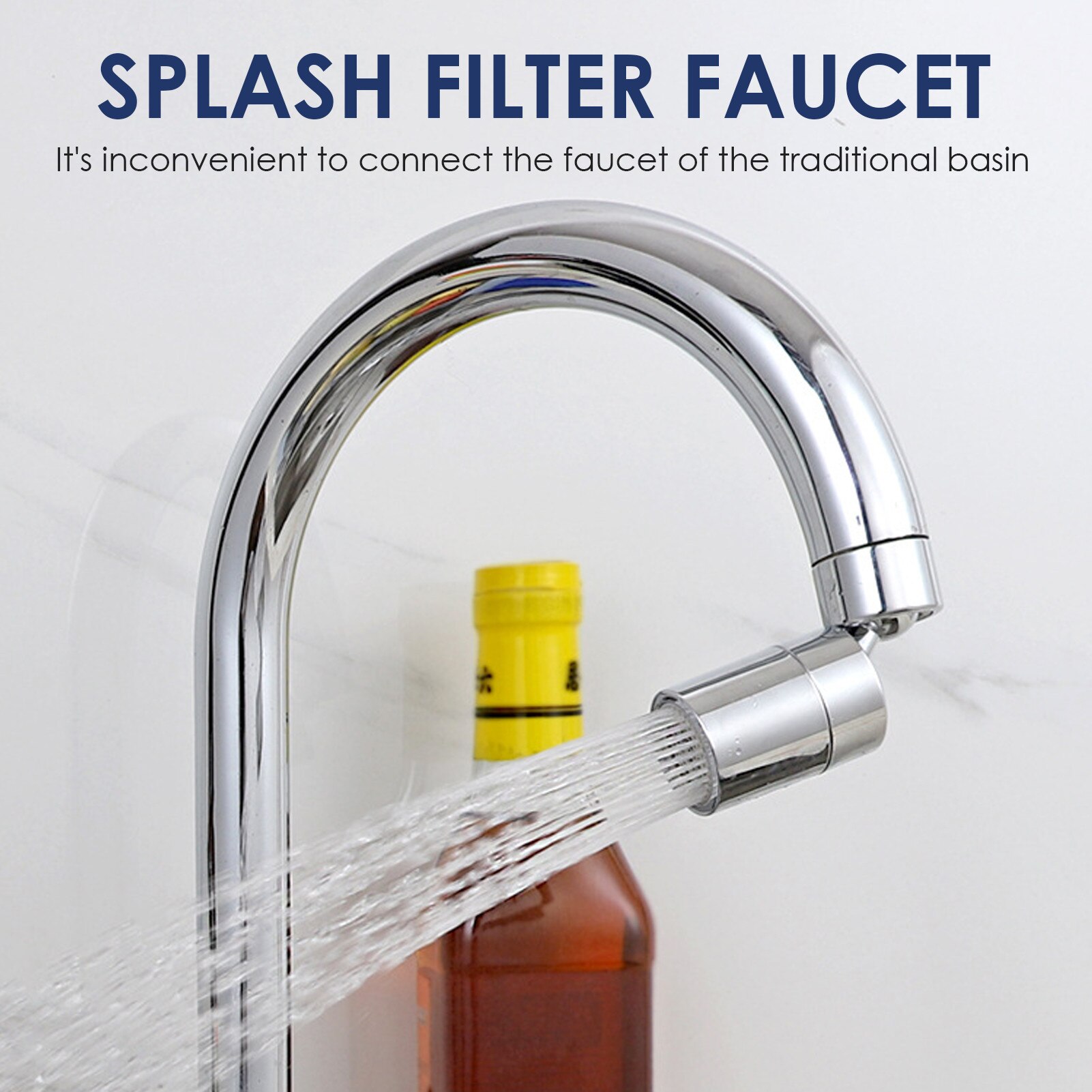 360 ° draaibare keukenkraan sproeikop, 3 modi aanpassing tik splash filter mondstuk sproeier hoofd vervanging hoofd