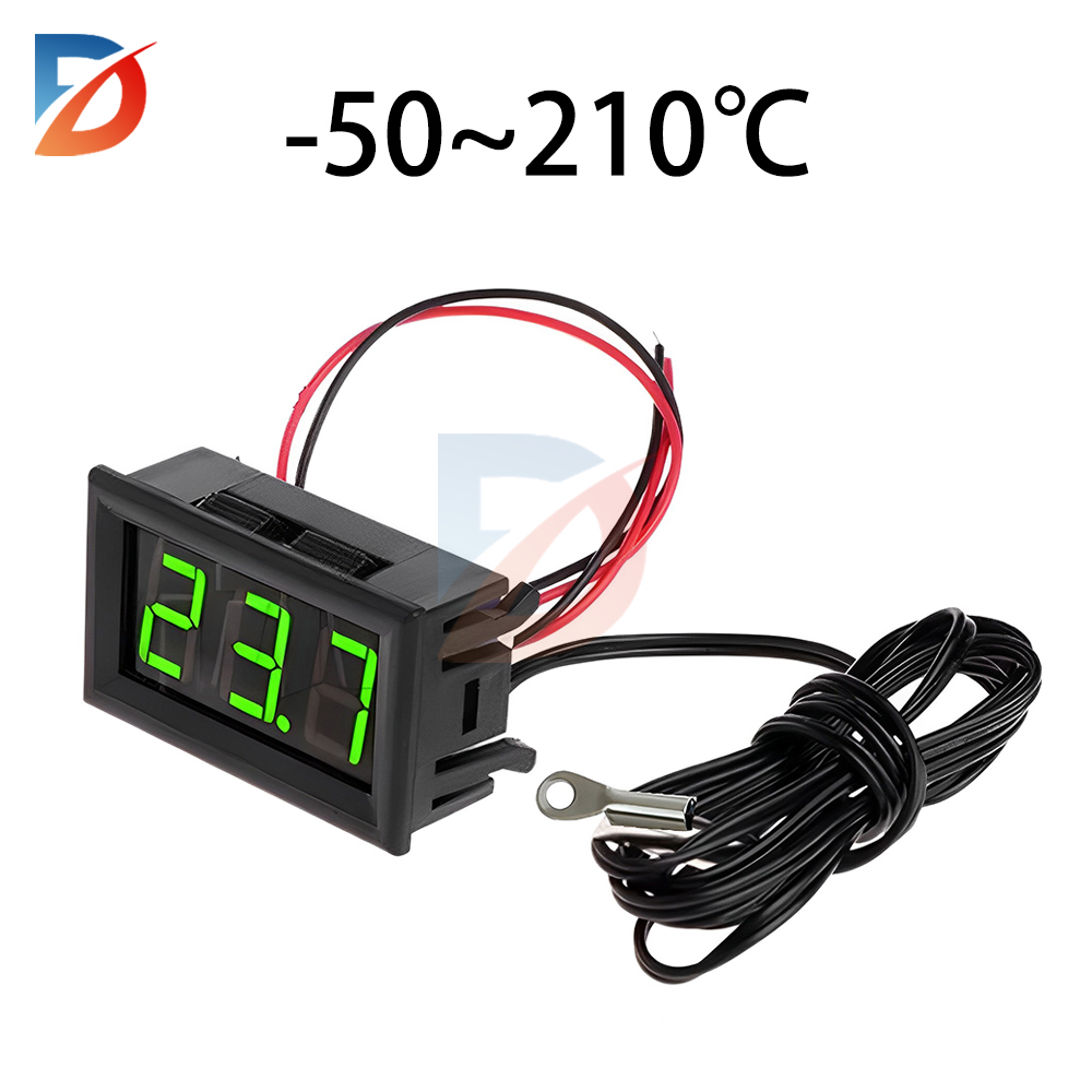 Tresifret termometer ntc metallsensor  dc 4-28v termometersensorer med vanntett ledet-skjerm celsius  -50 ~ 210 ℃