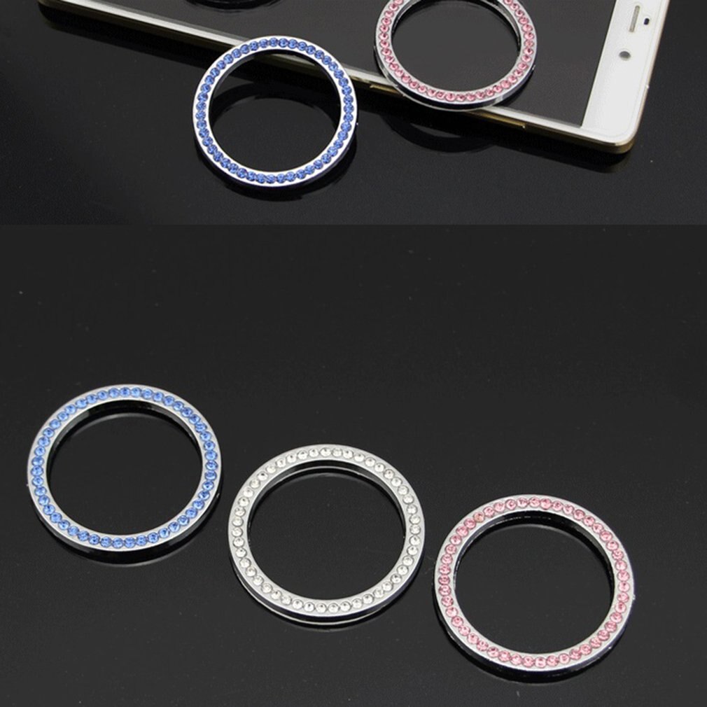 Luxury Bling Rhinestone Start Engine Decorative Decal Universal Car Styling Start Stop Button Ignition Key Ring