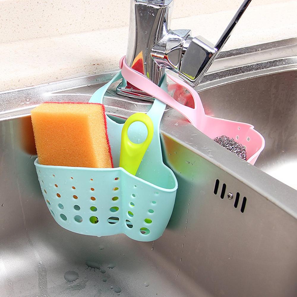 Wall-Mounted Multifunctions Kitchen Sink Plastic Water Drainer Hanging Portable Basket Adjustable Container