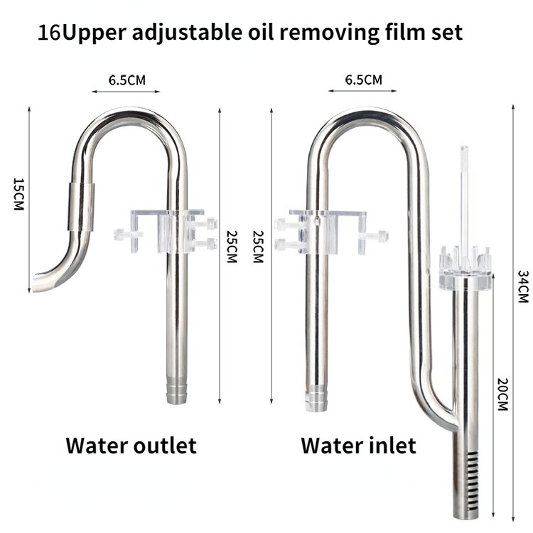 Aquarium Filter Rvs Externe Filter Accessoires Inlaat En Uitlaat Water Verwijderen Olie Film Lelie Buis Aquarium Filter: C-16MM 16MM