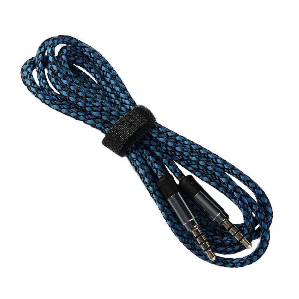 Cable de altavoz trenzado de nailon auxiliar, Cable adaptador de Audio tejido de nailon estéreo, Cable de extensión para auriculares, Cable de Audio de 3,5mm, Cable auxiliar para coche: Blanco