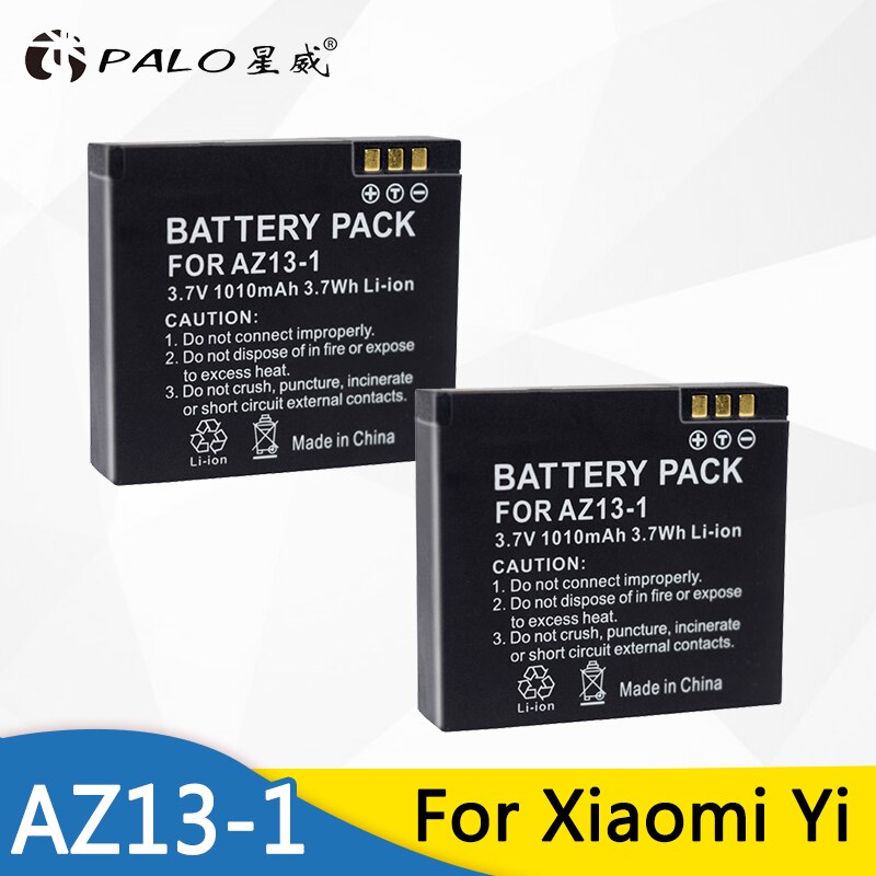 Palo 2 Pcs Az13-1 Az13 3.7V 1010 Mah Vervangende Xiao Mi Batterij Voor Xiao Mi Xiaoyi AZ13-1 sport Actie Camera Dv Cam