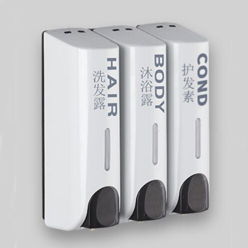 Badkamer Douche Dispenser Wall Mounted Zeep Gel Shampoo Conditioner Container Set Handpers Zeep Flessen: white-3