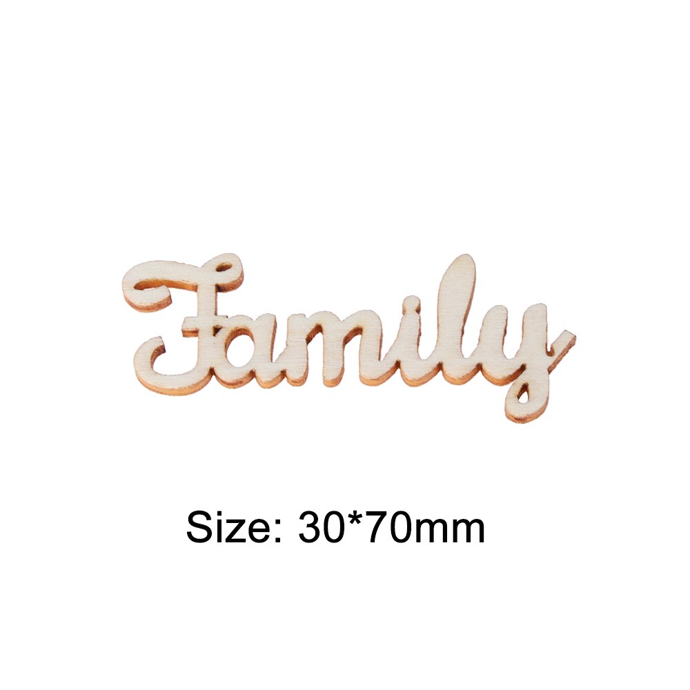 random style10 Pieces Wooden Family Word Letters Alphabet Script for Family Tree Crafts Home Wedding DIY Decorations Handmade
