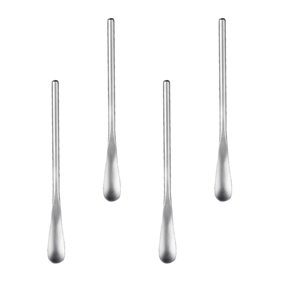 4 stk isskjeer i rustfritt stål isskje iskremskjeer kaffecocktail røreskjeer swizzle stick