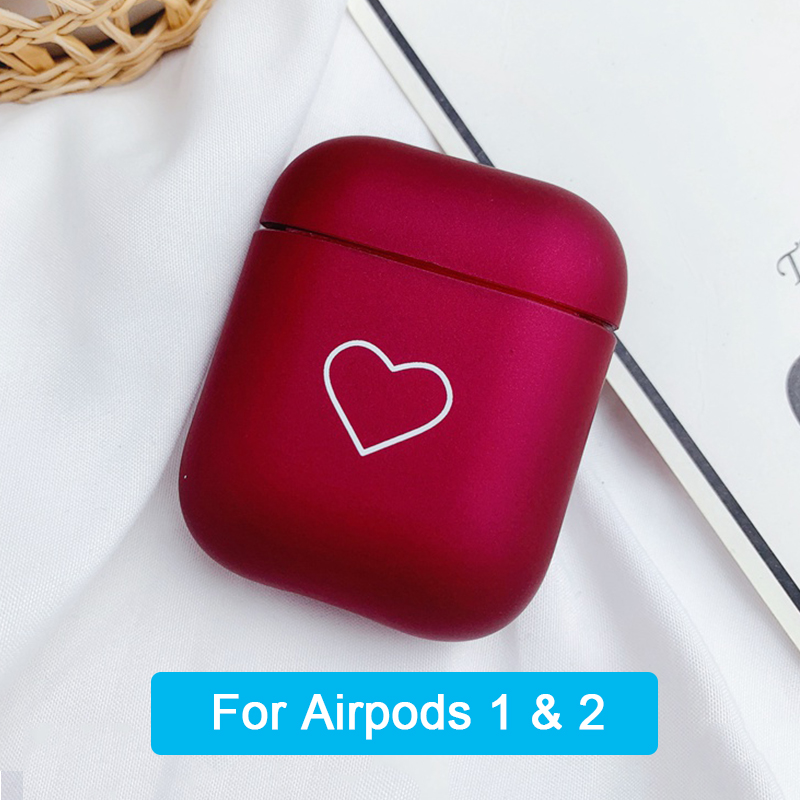 YBD Luxus Marmor Muster Fall Für AirPods Farben Fall Abdeckung für Apple Airpods Air Schoten Fall Coque Funda für Airpod pro: red heart