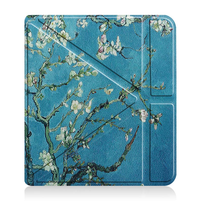 Funda con soporte Transform para Kobo Libra 2, cubierta suave a prueba de golpes, soporte para E-book de 7 pulgadas: Apricot Flower