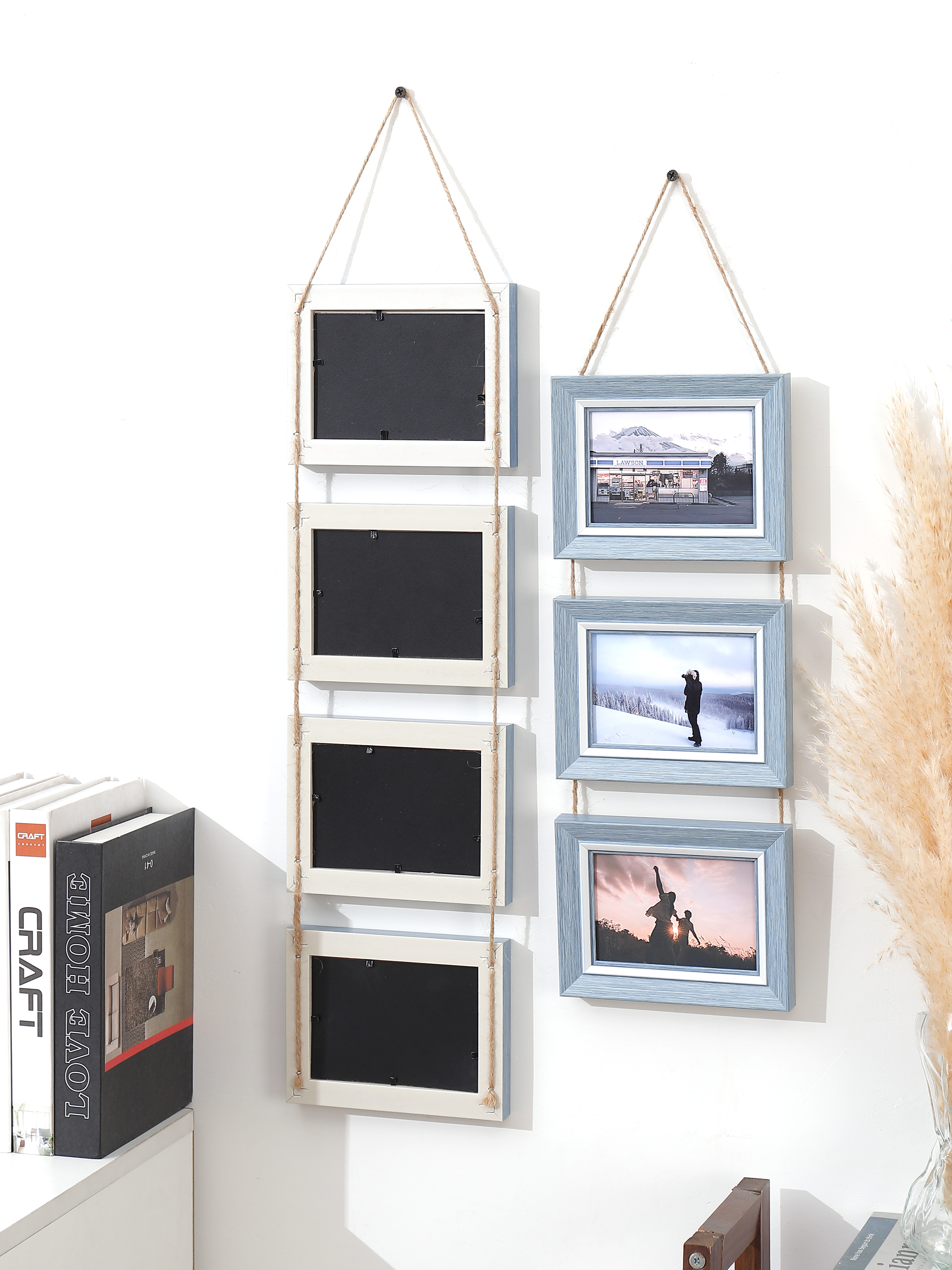 1 porta-retratos de 3,5x5 polegadas - Decoração de parede de emenda, porta-retratos de suspensão de parede, para amigos de família e porta-retratos infantis,