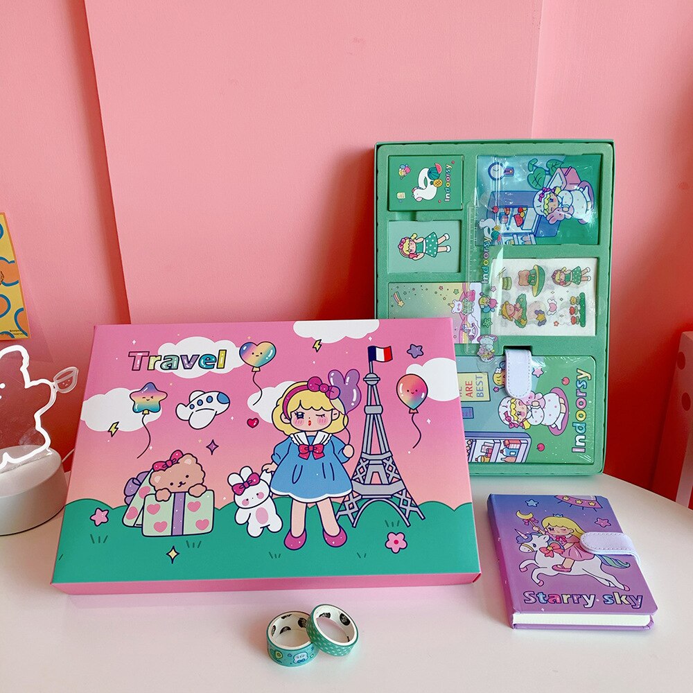 Sharkbang Super Cute Korean Notebook Journals Set Kids Girls Best Festival Book School Stationery