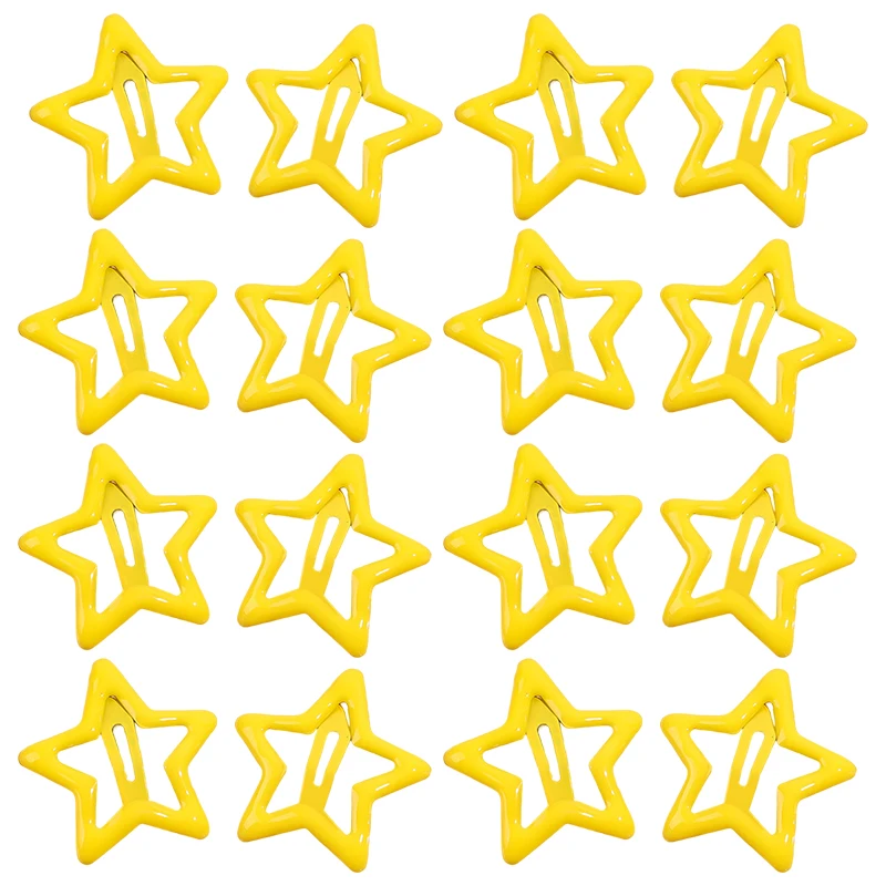 Pinzas para el cabello con forma de estrella de colores Y2K para niñas y niños, horquillas decorativas para el cabello, accesorios para el cabello a la para mujer: S / YELLOW