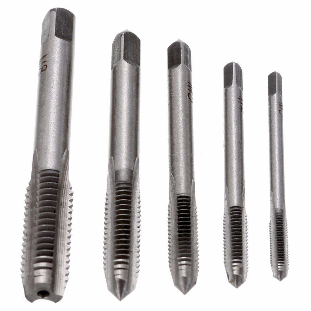5 Pcs Metrische Hand Tap Set Hss Schroef Hand Schroefdraad Plug Tap Boor M3/M4/M5/M6/M8 Machine Tikken Gereedschap