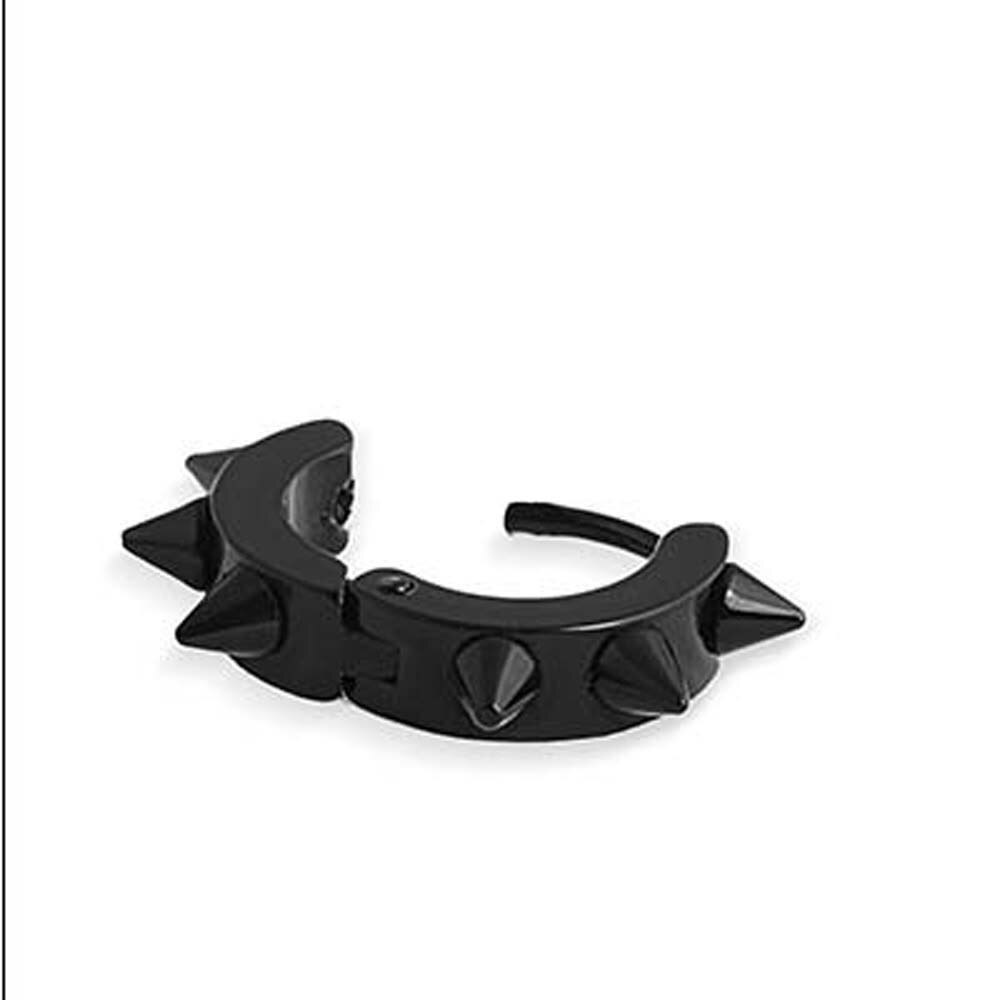 Schwarz Punk Frauen Männer Ohrringe Ohr Nieten Spitze Niet Band Huggie gotisch Schwarz Edelstahl Ohrring Schmuck Zubehör