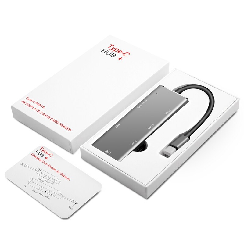 Yc740 Type-C Hub Docking Station 7 Poort Type C Uitbreiding Hdmi Lage Temperatuur Voor Accessoires Usb