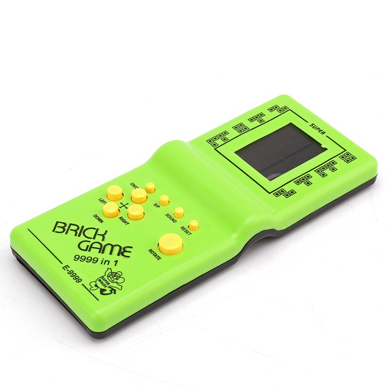 Powstro tetris hånd elektronisk lcd legetøj sjovt spil mursten puslespil håndholdt spillekonsol: Grøn