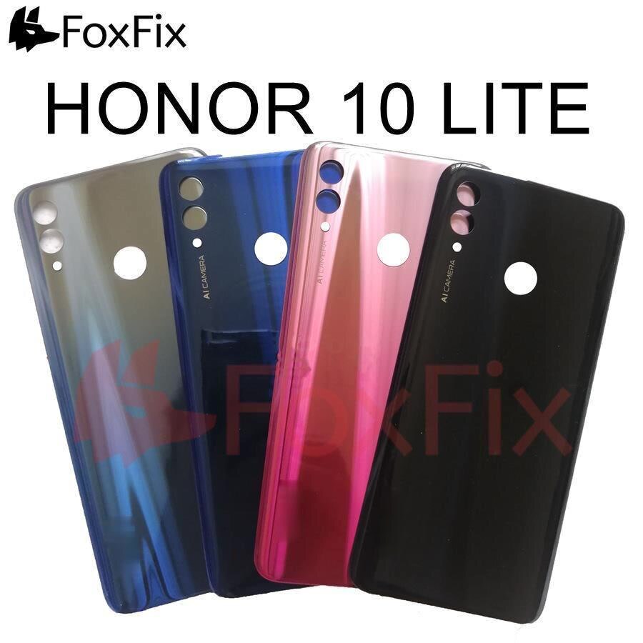 Capa traseira para honor 10 lite, capa traseira de bateria com lente de câmera para huawei honor 10 lite