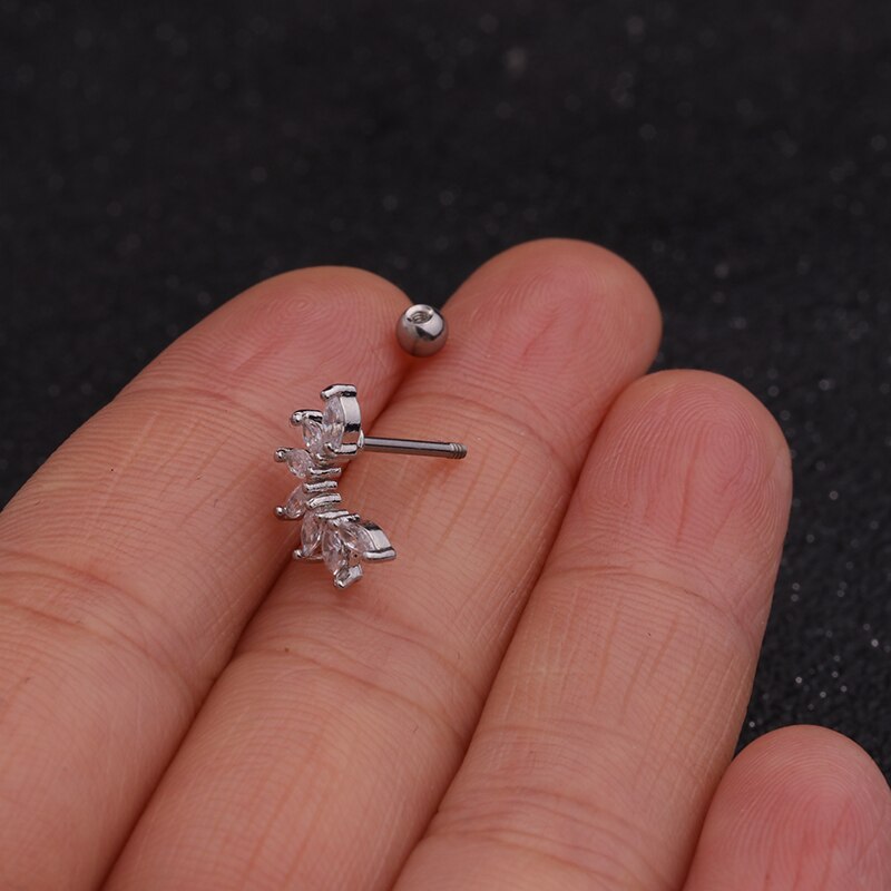 1PC Star Zircon Ear Studs Cute Ear Cartilage Helix Lobe Conch Piercing Earring For Women Jewelry 20G