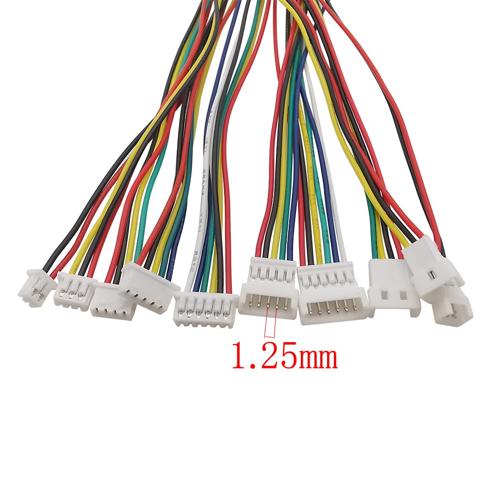 Micro JST 1.25mm Pitch Male Female Wire Connector 1.25mm 2P 3P 4P 5P 6Pin JST Plug Jack Terminal Cable Connectors Length 15CM