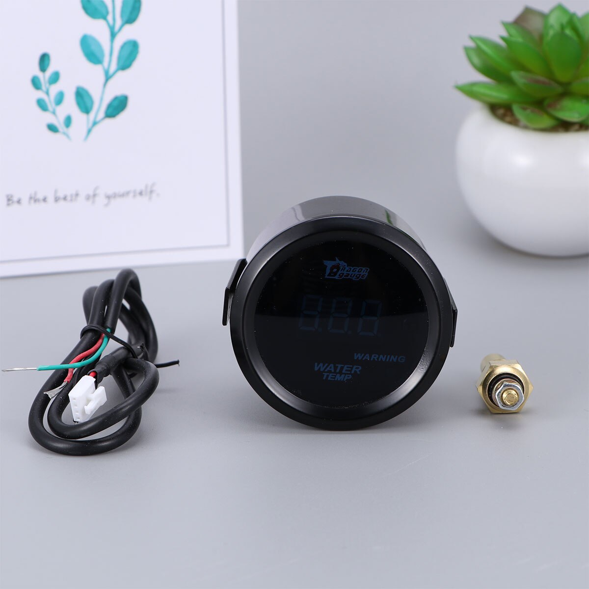 Jauge de température d'eau numérique LED, 1 pièce, 2 pouces, 52mm, noir, pour voiture