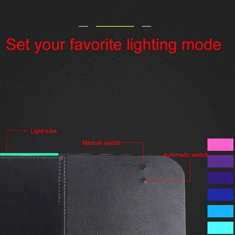 QI Wireless Charging Mouse Pad 10W 2 in 1, Extended Soft LED Gaming Keyboard Mat, Large Mousepad Non Slip Rubber Base, for All Q