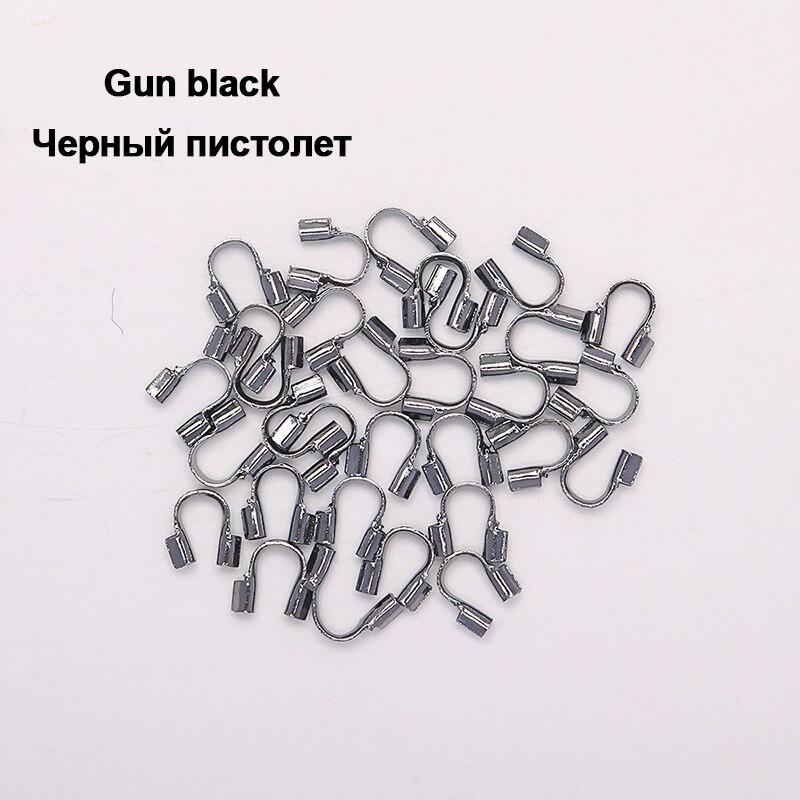 Protecteurs de fil 100x4mm, 4.5 pièces/lot, boucles, accessoires en forme de U, fermoirs, connecteur pour la fabrication de bijoux: gun black